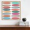 Surfboard Pattern by Edward M Fielding 16-in. W x 16-in. H. Canvas Wall Art Print Framed in Natural